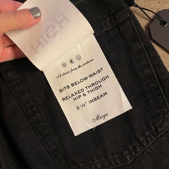 Rag & Bone Maya High Rise Denim Shorts in Black. (29) - Picture 6 of 8